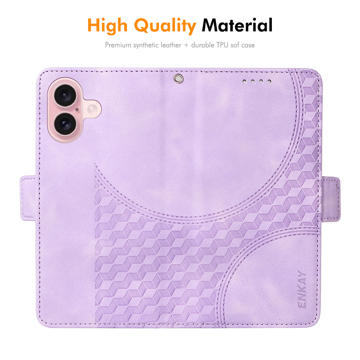 For iPhone 16 ENKAY Starry Sky Pattern PU Leather Case Wallet Shockproof Phone Cover with Screen Film - Black