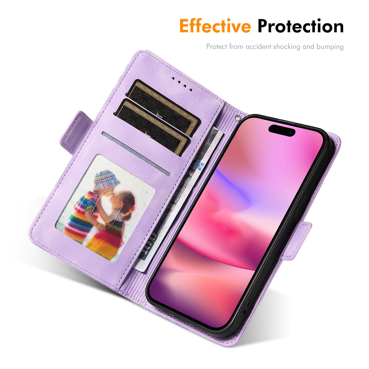 For iPhone 16 ENKAY Starry Sky Pattern PU Leather Case Wallet Shockproof Phone Cover with Screen Film - Black