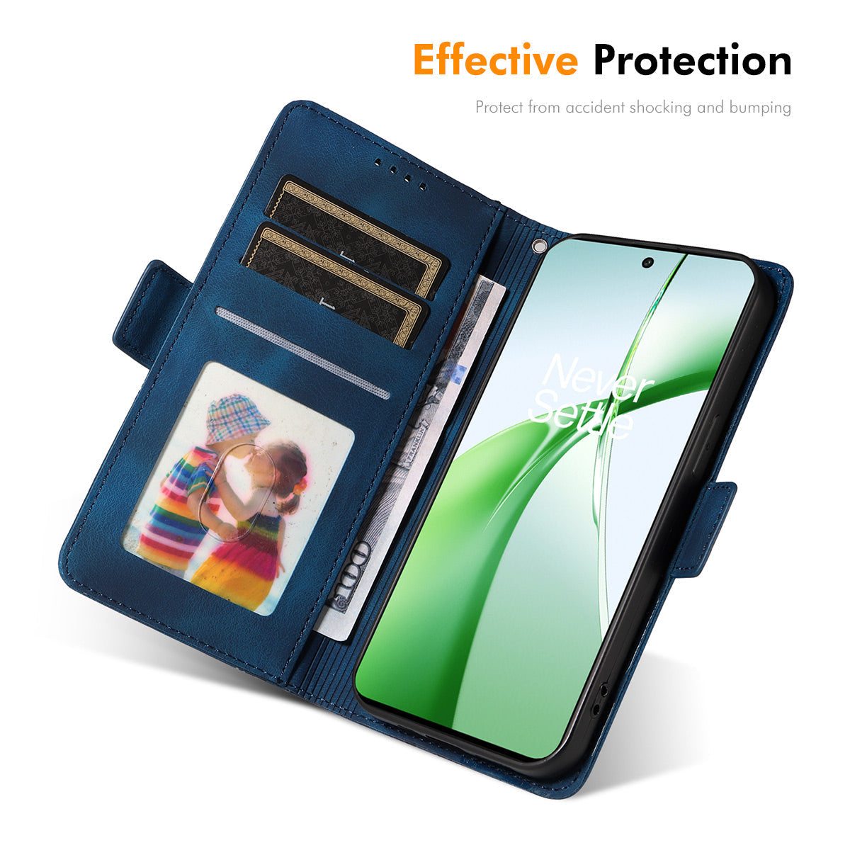 For OnePlus Nord CE4 5G ENKAY Starry Sky Pattern PU Leather Case Wallet Shockproof Phone Cover with Screen Film - Blue