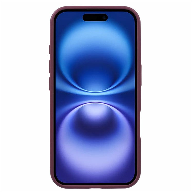 For iPhone 16 Case Compatible with MagSafe Shockproof PC+TPU Clear Phone Cover - Wine Red