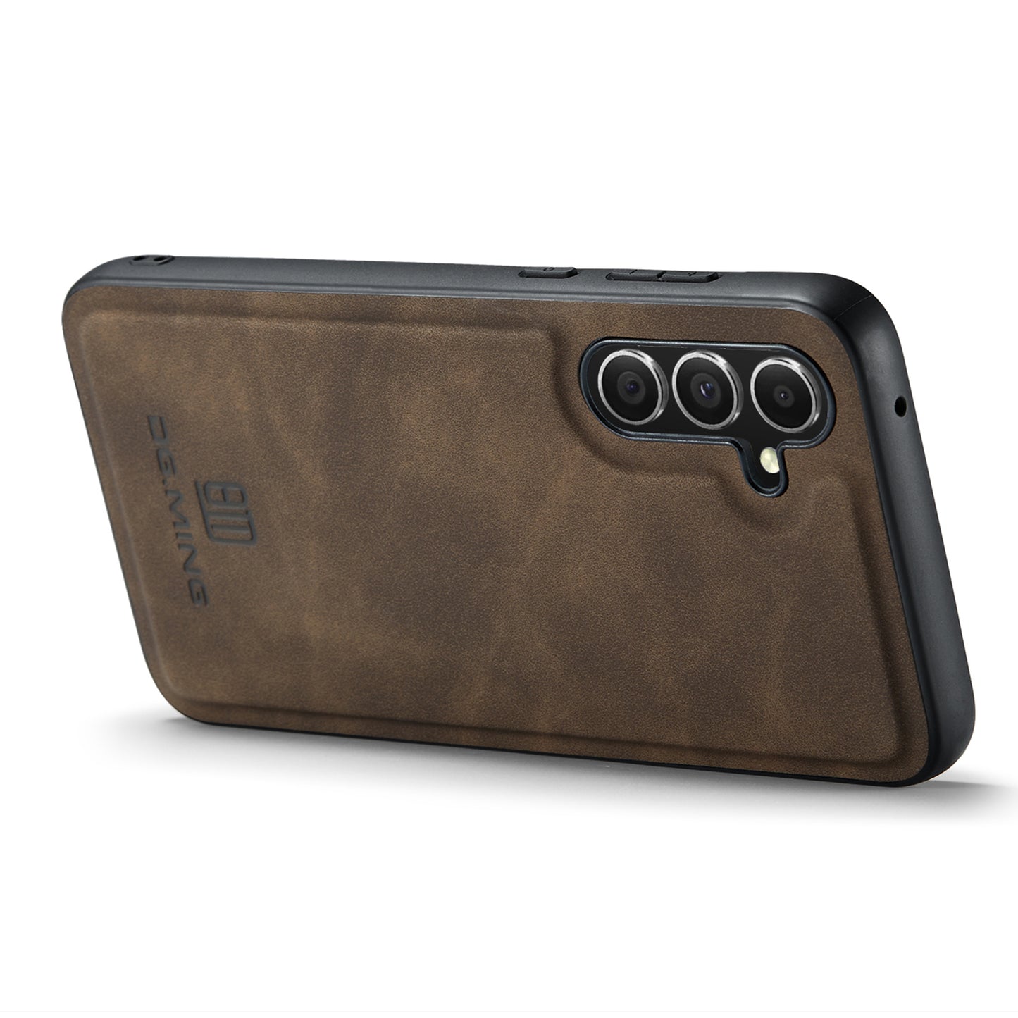 DG.MING For Samsung Galaxy A16 5G / A16 4G Case PU Leather Covered PC+TPU Hybrid Phone Shell - Coffee