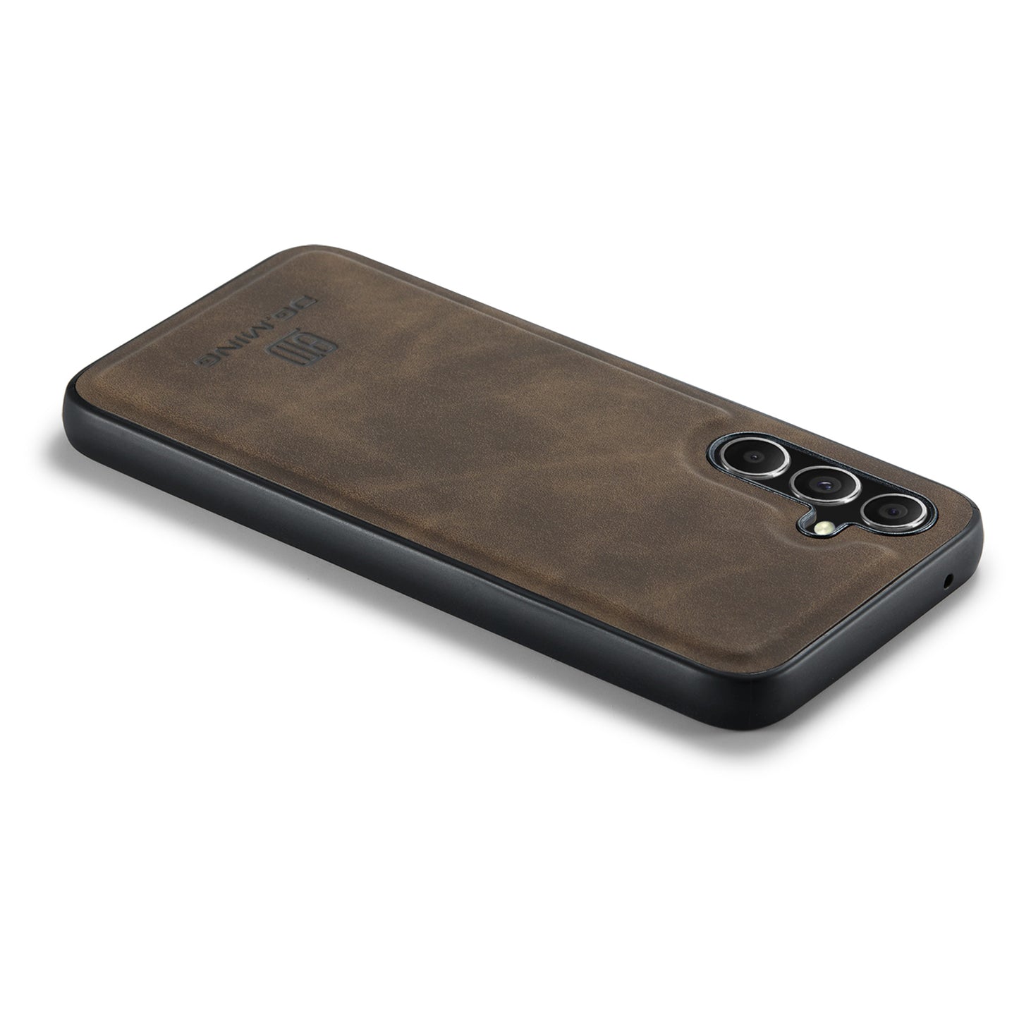 DG.MING For Samsung Galaxy A16 5G / A16 4G Case PU Leather Covered PC+TPU Hybrid Phone Shell - Coffee