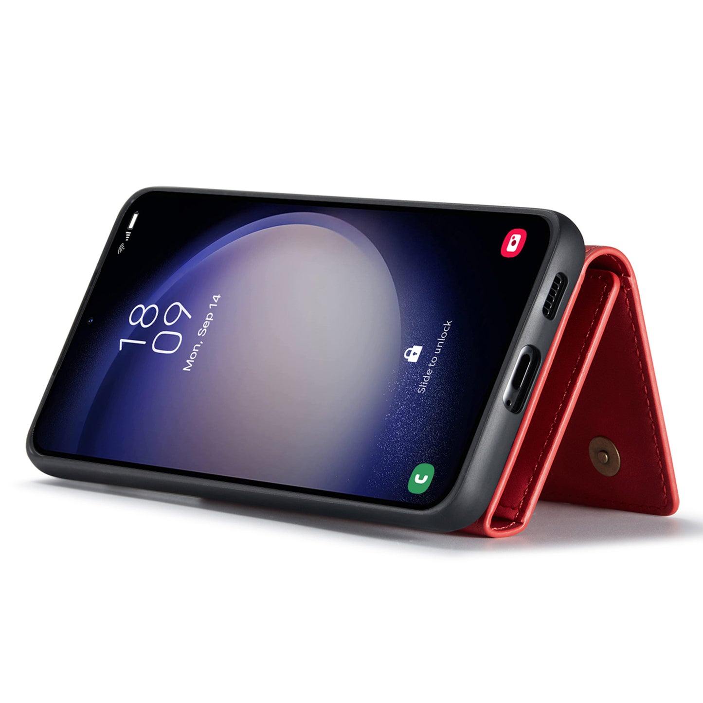 DG.MING M1 Series for Samsung Galaxy A16 5G / A16 4G Case Kickstand PU Phone Cover with Detachable Wallet - Red