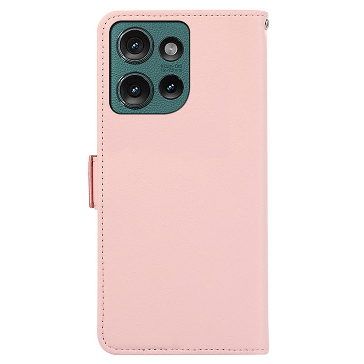 ABEEL For Motorola Edge 50 Neo 5G / Moto S50 5G / Thinkphone 25 5G Case Leather Phone Cover with RFID Blocking Wallet - Pink