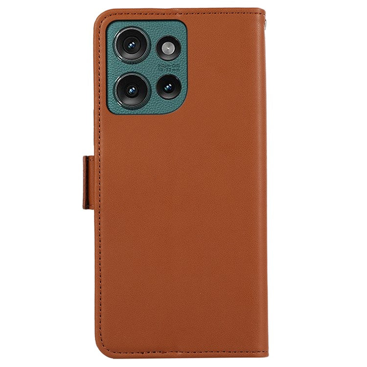 ABEEL For Motorola Edge 50 Neo 5G / Moto S50 5G / Thinkphone 25 5G Case Leather Phone Cover with RFID Blocking Wallet - Brown