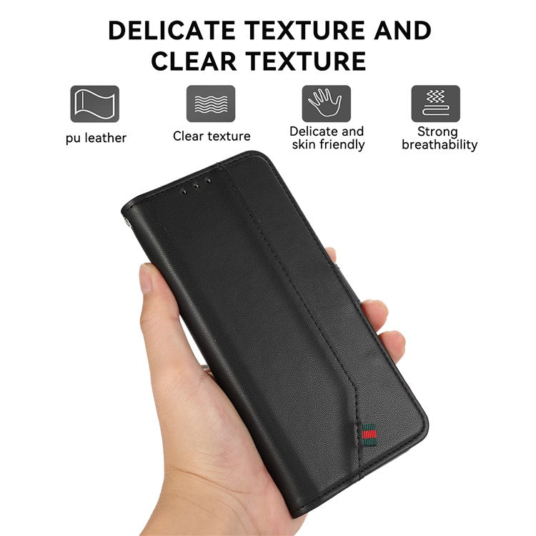 For Motorola Edge 50 Neo 5G / Moto S50 5G / Thinkphone 25 5G Case RFID Blocking Flip Leather Phone Cover - Black