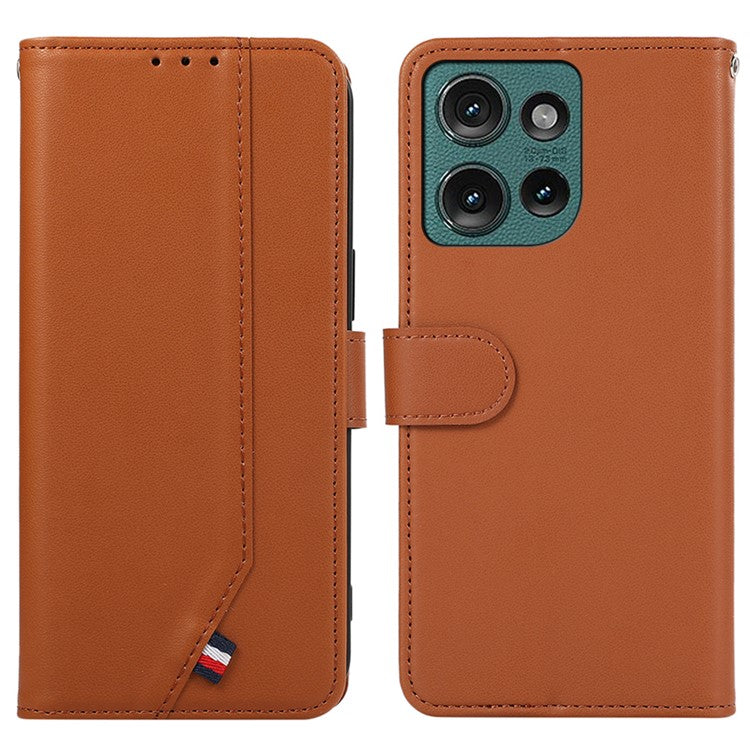 For Motorola Edge 50 Neo 5G / Moto S50 5G / Thinkphone 25 5G Case RFID Blocking Flip Leather Phone Cover - Brown