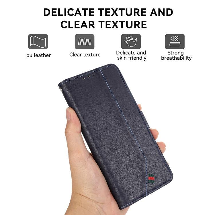 For Motorola Edge 50 Neo 5G / Moto S50 5G / Thinkphone 25 5G Case RFID Blocking Flip Leather Phone Cover - Blue