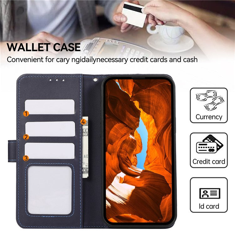 For Motorola Edge 50 Neo 5G / Moto S50 5G / Thinkphone 25 5G Case RFID Blocking Flip Leather Phone Cover - Blue