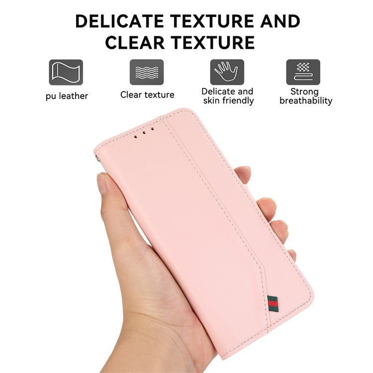 For Motorola Edge 50 Neo 5G / Moto S50 5G / Thinkphone 25 5G Case RFID Blocking Flip Leather Phone Cover - Pink