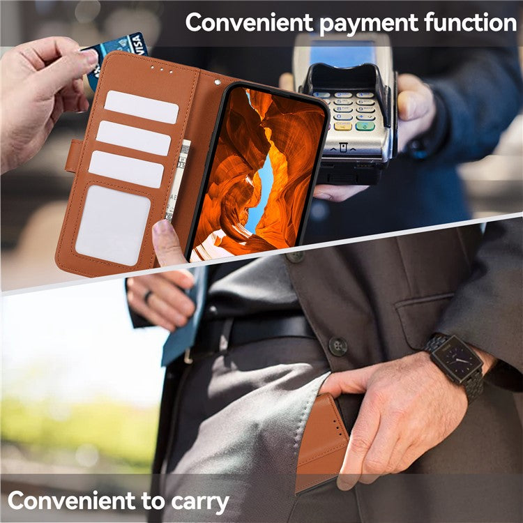 For Xiaomi Poco C75 4G / Redmi 14R 5G / 14C 4G Case RFID Blocking Flip Leather Phone Cover - Brown