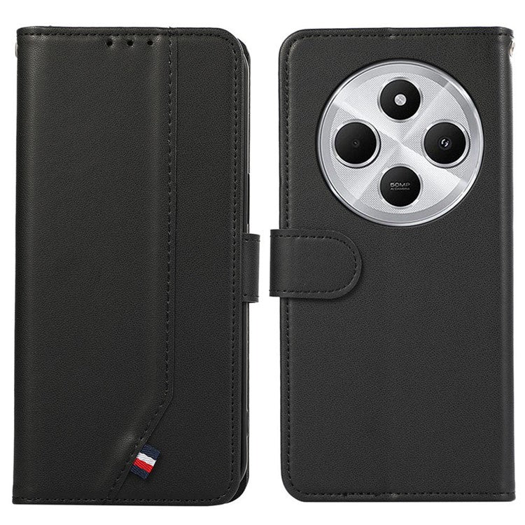 For Xiaomi Poco C75 4G / Redmi 14R 5G / 14C 4G Case RFID Blocking Flip Leather Phone Cover - Black