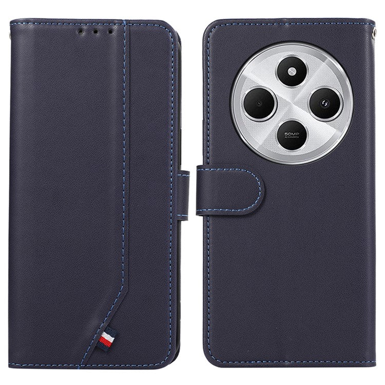 For Xiaomi Poco C75 4G / Redmi 14R 5G / 14C 4G Case RFID Blocking Flip Leather Phone Cover - Blue