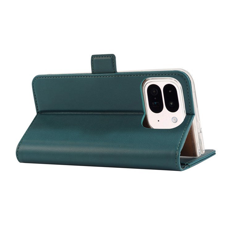 ABEEL Style A02 For Google Pixel 9 Pro Fold 5G Stand Case PC+PU Leather RFID Blocking Wallet Phone Cover - Green