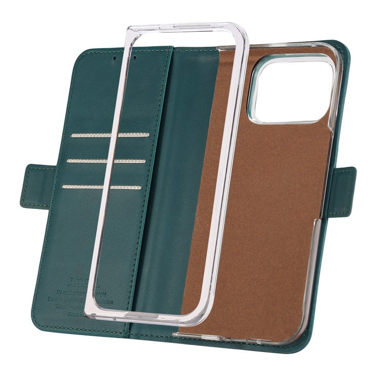 ABEEL Style A02 For Google Pixel 9 Pro Fold 5G Stand Case PC+PU Leather RFID Blocking Wallet Phone Cover - Green