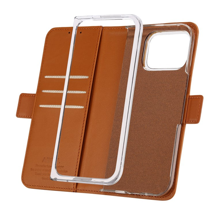 ABEEL Style A02 For Google Pixel 9 Pro Fold 5G Stand Case PC+PU Leather RFID Blocking Wallet Phone Cover - Khaki