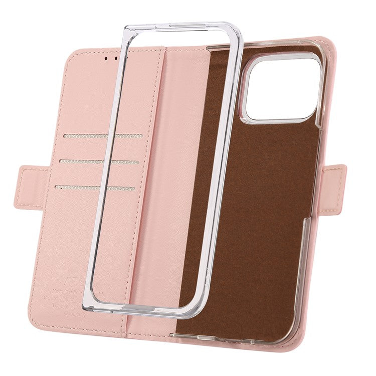 ABEEL Style A02 For Google Pixel 9 Pro Fold 5G Stand Case PC+PU Leather RFID Blocking Wallet Phone Cover - Pink