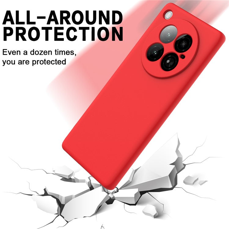 For Infinix Zero 40 4G Case Liquid Silicone Anti-Scratch Phone Cover with Hand Strap - Red