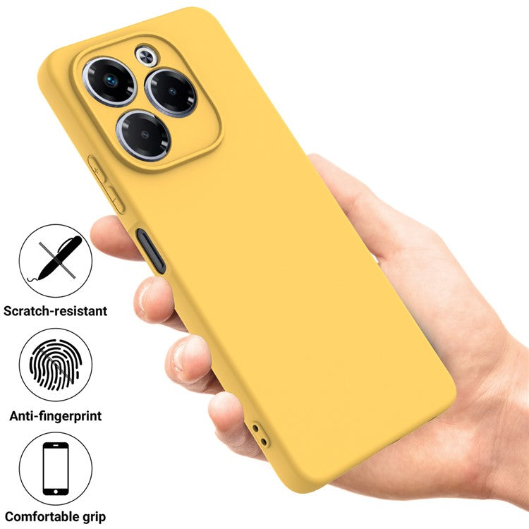 For Infinix Note 40X 5G Case Liquid Silicone Anti-Scratch Phone Cover with Hand Strap - Yellow