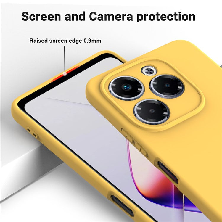 For Infinix Note 40X 5G Case Liquid Silicone Anti-Scratch Phone Cover with Hand Strap - Yellow