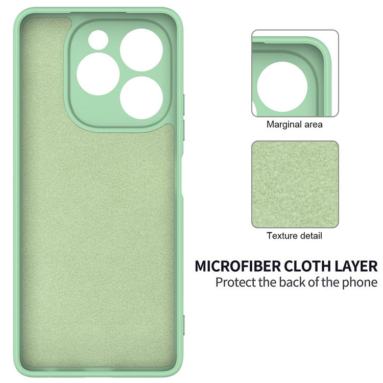 For Infinix Note 40X 5G Case Liquid Silicone Anti-Scratch Phone Cover with Hand Strap - Green