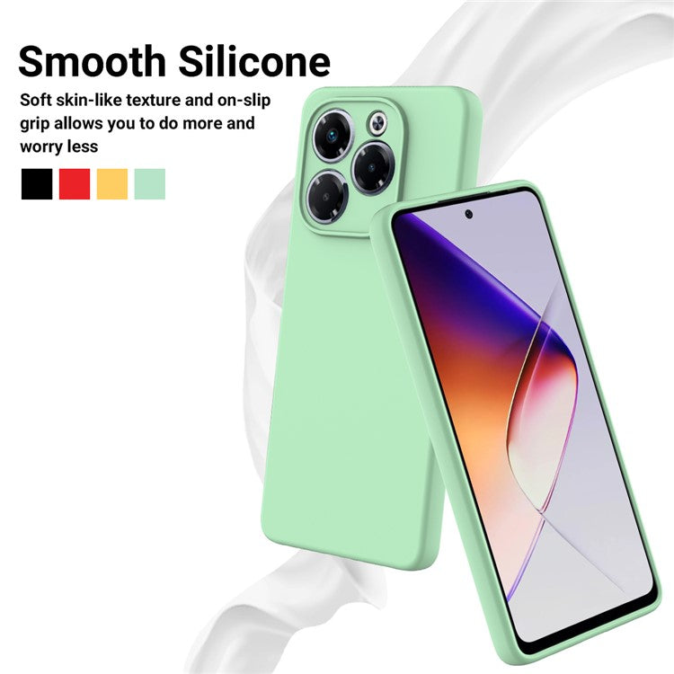 For Infinix Note 40X 5G Case Liquid Silicone Anti-Scratch Phone Cover with Hand Strap - Green