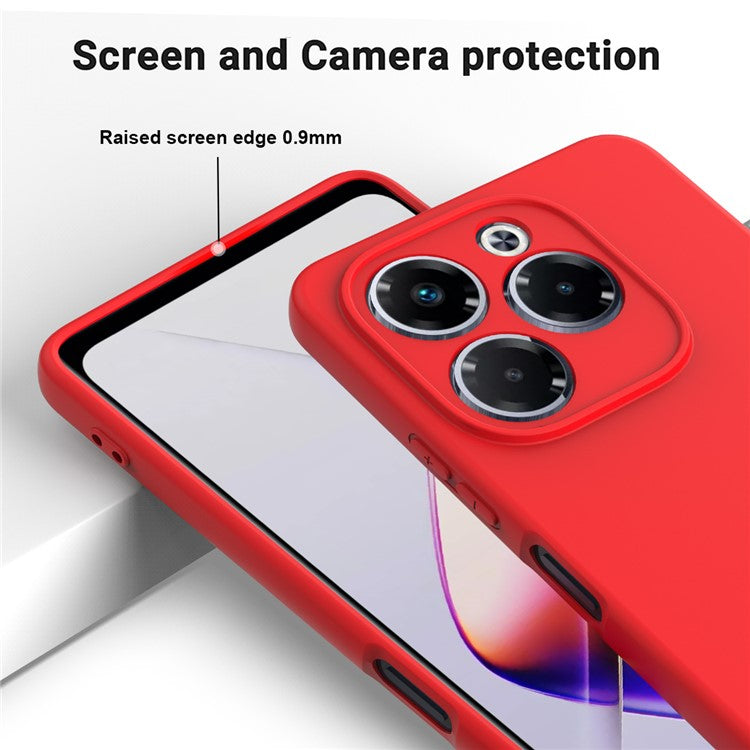 For Infinix Note 40X 5G Case Liquid Silicone Anti-Scratch Phone Cover with Hand Strap - Red