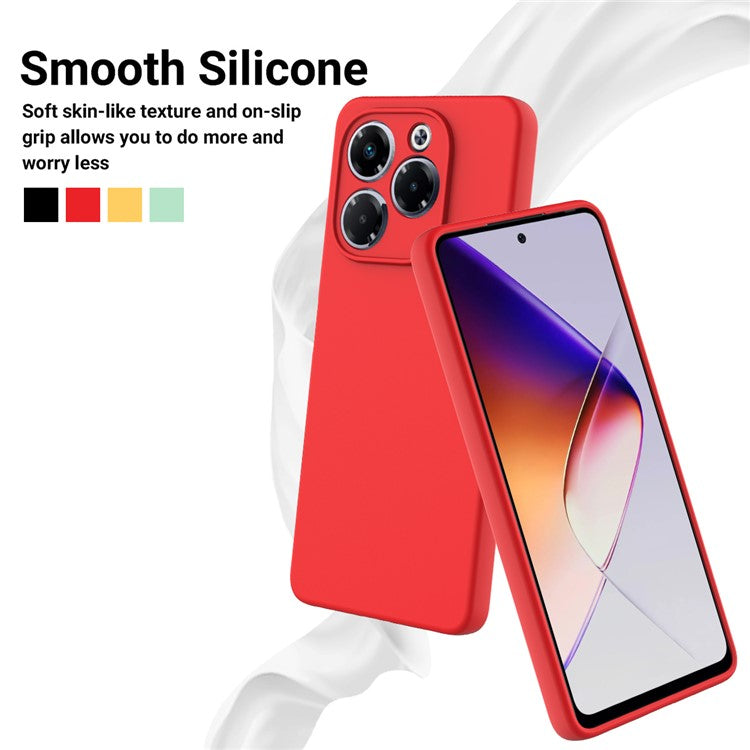 For Infinix Note 40X 5G Case Liquid Silicone Anti-Scratch Phone Cover with Hand Strap - Red