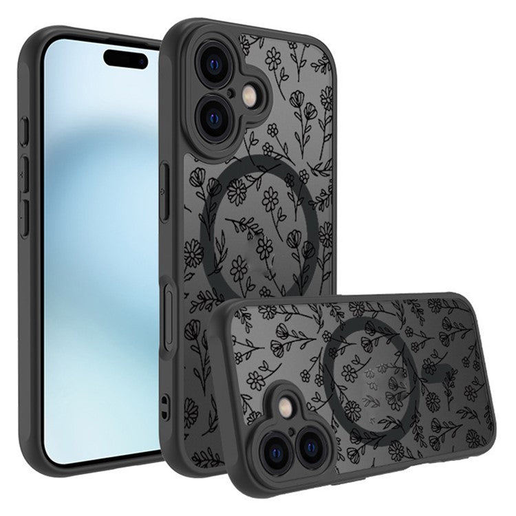 For iPhone 16 Case Compatible with MagSafe Matte Skin-Touch TPU+PC Phone Cover