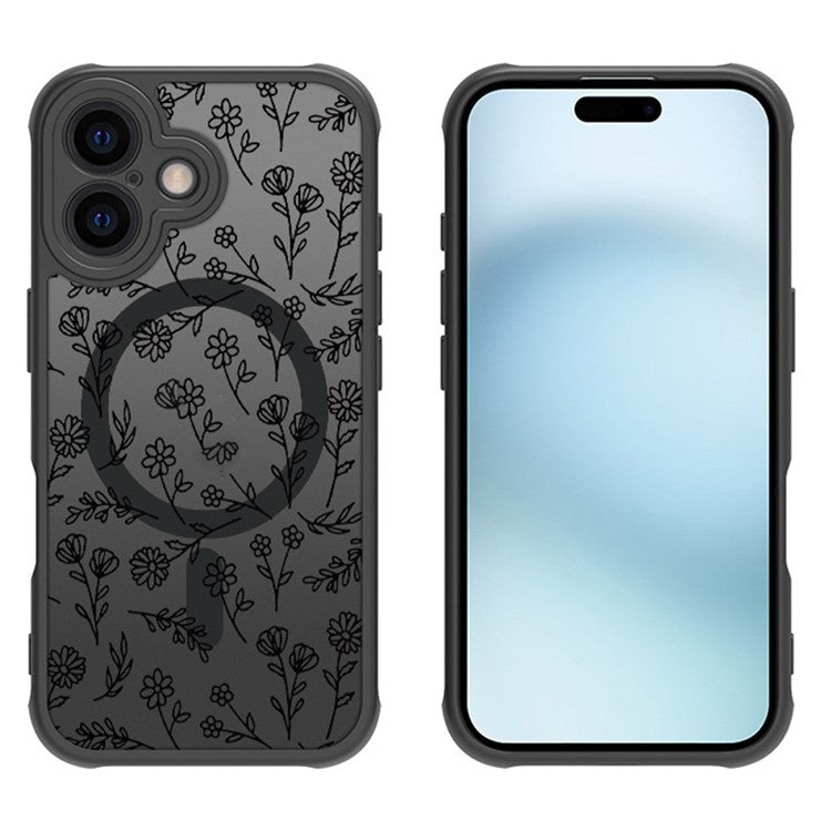 For iPhone 16 Case Compatible with MagSafe Matte Skin-Touch TPU+PC Phone Cover