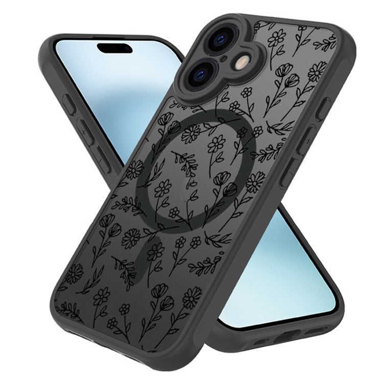 For iPhone 16 Case Compatible with MagSafe Matte Skin-Touch TPU+PC Phone Cover
