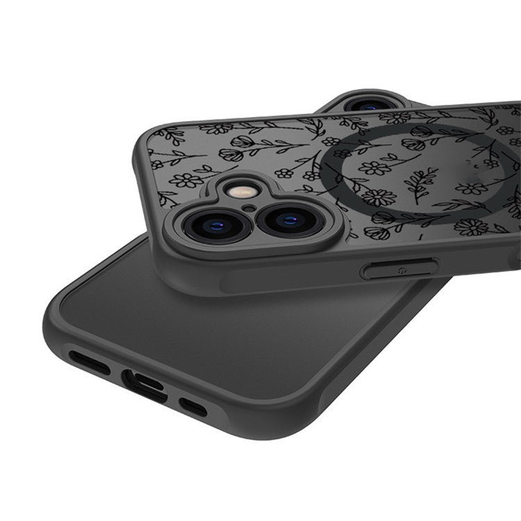 For iPhone 16 Case Compatible with MagSafe Matte Skin-Touch TPU+PC Phone Cover