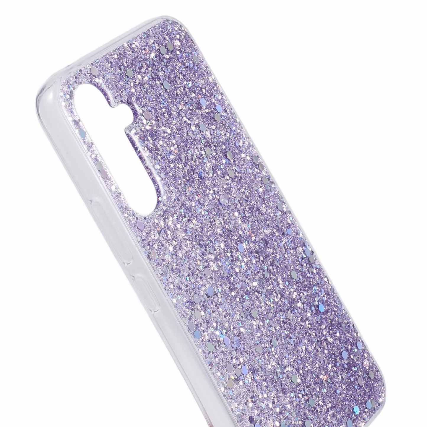 For Samsung Galaxy A16 5G / A16 4G Case Shockproof Soft TPU Phone Cover Glittery Design - Purple
