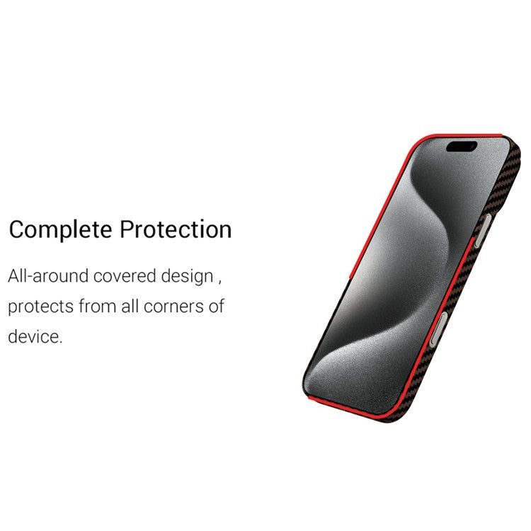 KZDOO For iPhone 16 Case Aramid Fiber Phone Cover Support Wireless Charging - Red