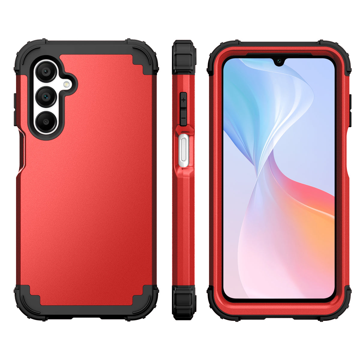 L-Style For Samsung Galaxy A16 5G / A16 4G Case Shockproof PC + TPU Phone Back Cover - Red
