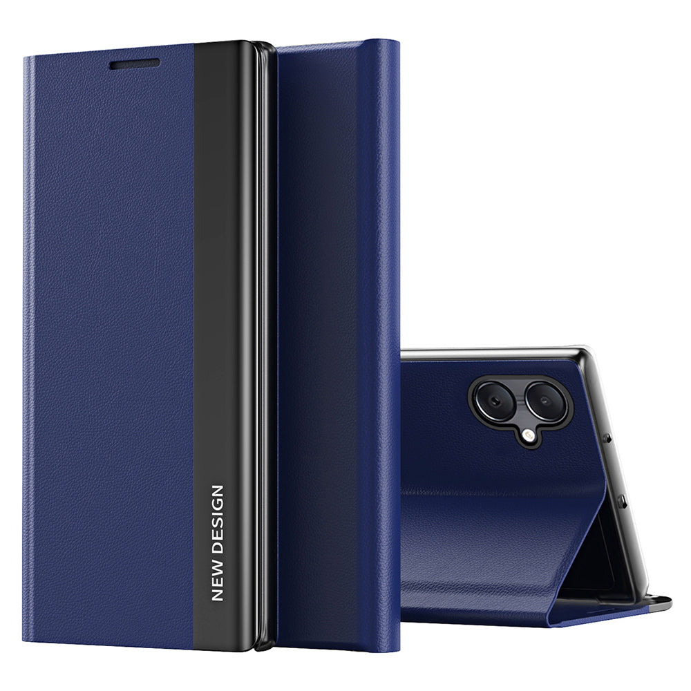 For Samsung Galaxy A06 Case Anti-Drop Leather Phone Cover with Stand - Sapphire
