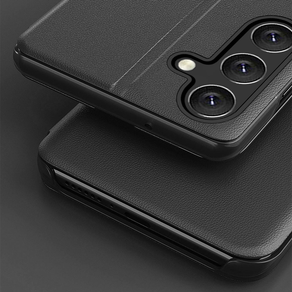 For Samsung Galaxy A16 5G / A16 4G Case View Window Full Protection Leather Phone Cover - Orange