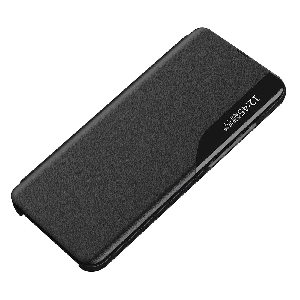 For Samsung Galaxy A06 Case View Window Full Protection Leather Phone Cover - Black