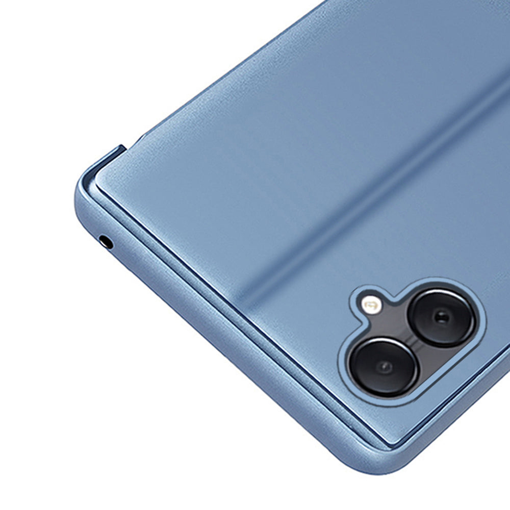 For Samsung Galaxy A06 Case View Window Stand Leather Flip Phone Cover - Gold