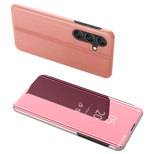 For Samsung Galaxy A16 5G / A16 4G Case View Window Stand Leather Flip Phone Cover - Rose Gold