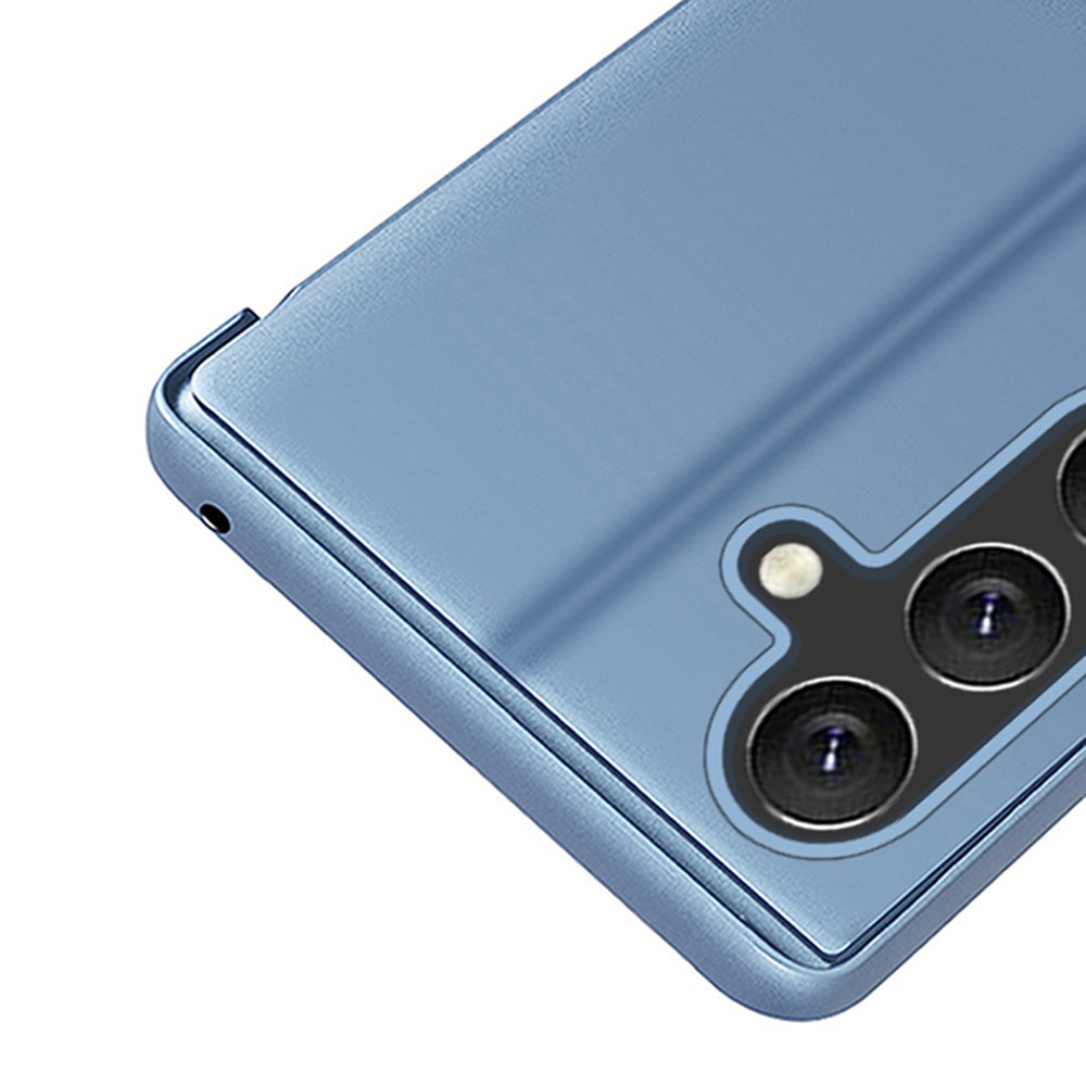 For Samsung Galaxy A16 5G / A16 4G Case View Window Stand Leather Flip Phone Cover - Purple  /  Blue