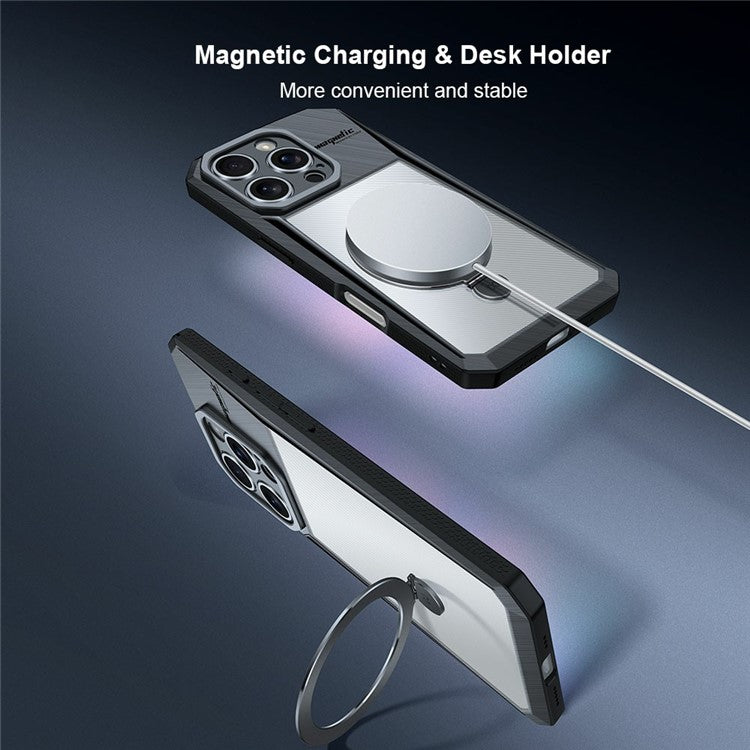 XUNDD For iPhone 16 Pro Case Compatible with MagSafe Kickstand  PC+TPU Phone Cover