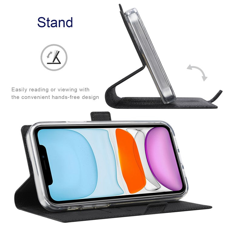 VILI DMK Series for iPhone 16 Pro Case Stand Wallet Leather Phone Cover - Black