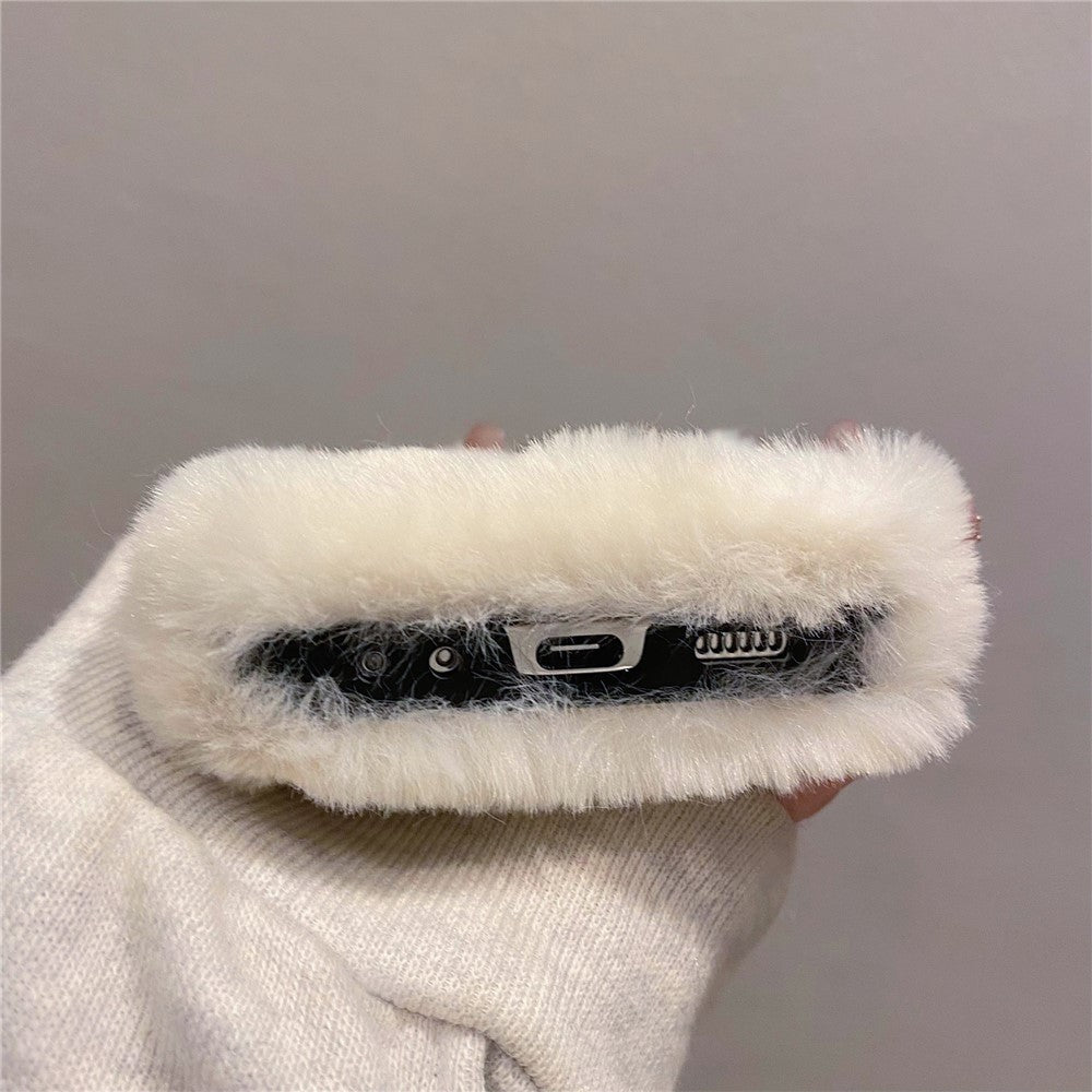 KJS-020 For Samsung Galaxy Z Flip7 FE 5G / Z Flip6 5G Case Humorous Face Soft Plush Hard PC Phone Cover - White