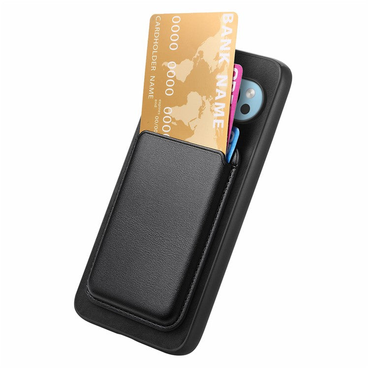 For Google Pixel 9 Pro XL Case Detachable Magnetic Card Bag Leather+TPU Phone Cover - Black