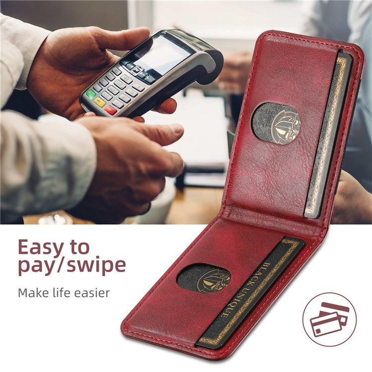 SUTENI H17 For iPhone 16 Case Compatible with MagSafe Card Holder Kickstand Phone Cover - Red