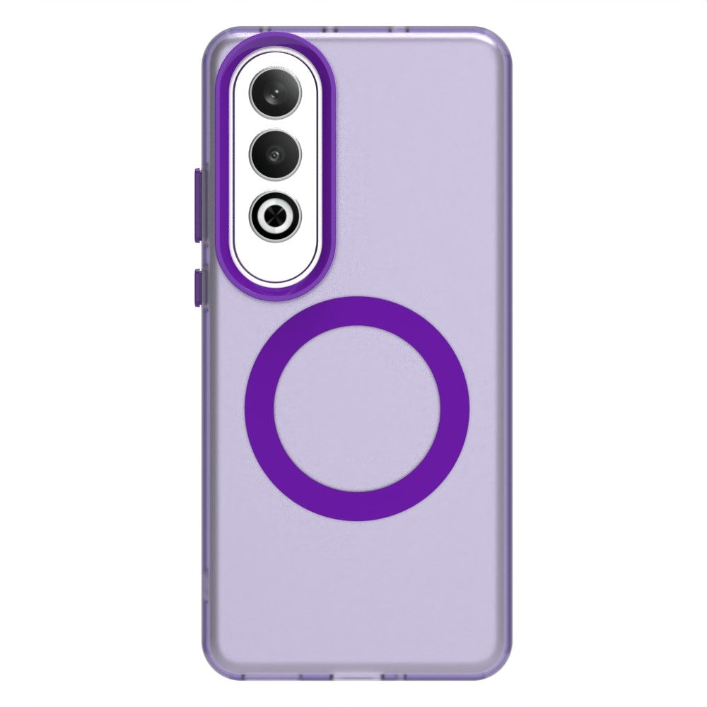 Candy Series For Oppo K12 / OnePlus Nord CE4 5G Case Compatible with MagSafe PC+TPU+PET Anti-Drop Phone Cover - Purple