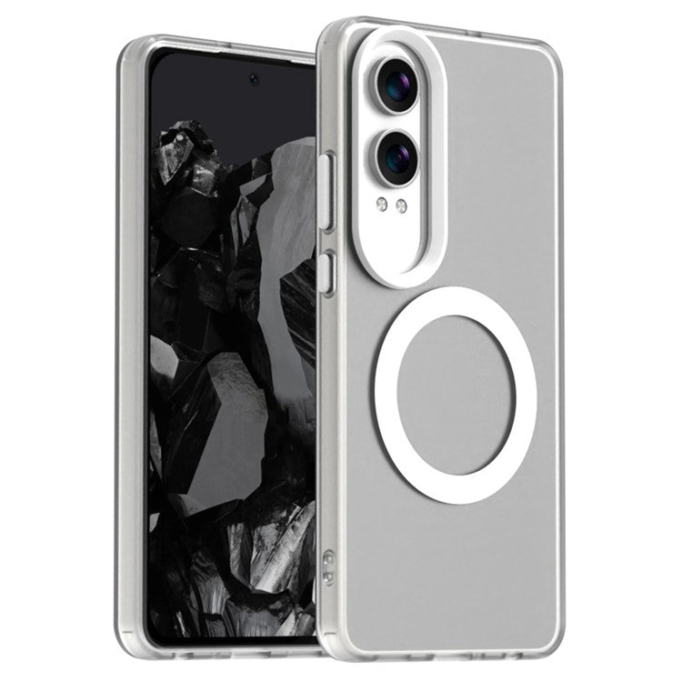 Candy Series For OnePlus Nord CE4 Lite 5G / Oppo K12x 5G (China) Case Compatible with MagSafe PC+TPU+PET Anti-Drop Phone Cover - White