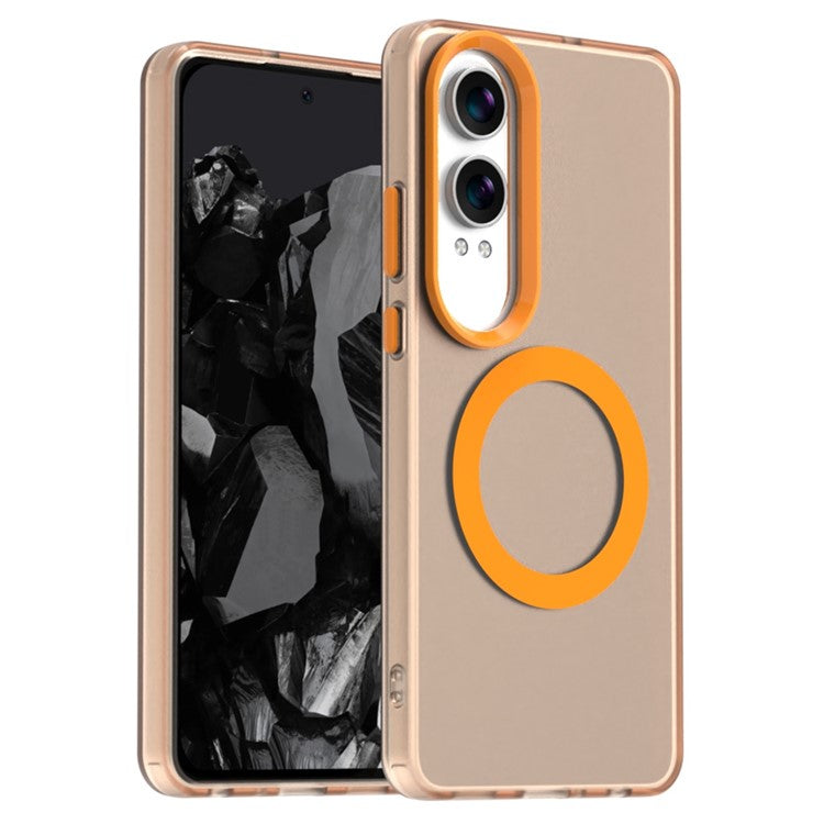 Candy Series For OnePlus Nord CE4 Lite 5G / Oppo K12x 5G (China) Case Compatible with MagSafe PC+TPU+PET Anti-Drop Phone Cover - Orange