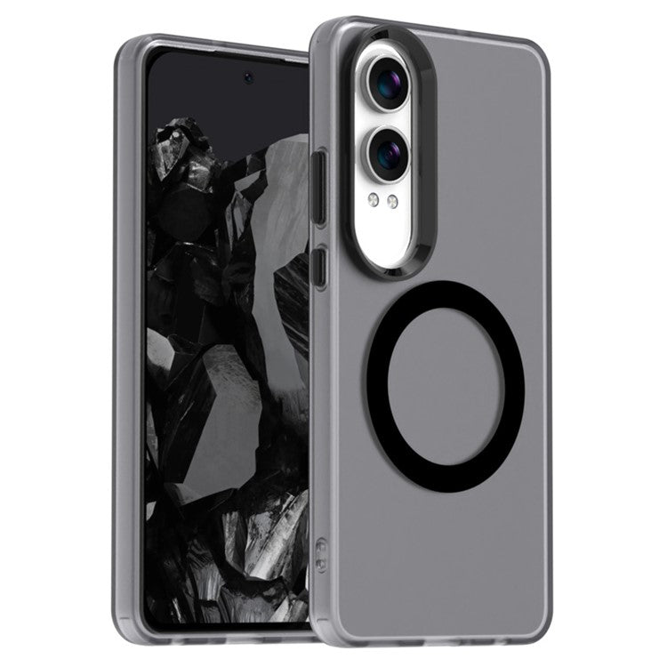 Candy Series For OnePlus Nord CE4 Lite 5G / Oppo K12x 5G (China) Case Compatible with MagSafe PC+TPU+PET Anti-Drop Phone Cover - Black